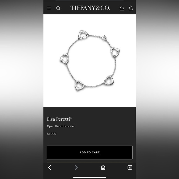 Tiffany & Co. 925 Silver Elsa Peretti Open Heart Bracelet - Picture 7 of 8
